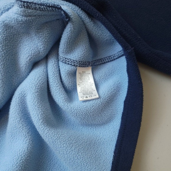 Denim & Co Fleece Jacket Womens L Navy Blue Embroidered Snowflake Zip Excellent - Picture 5 of 7